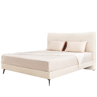 Serta/舒达床架系列 星途 实木真皮床现代简约床主卧双人床奶油风