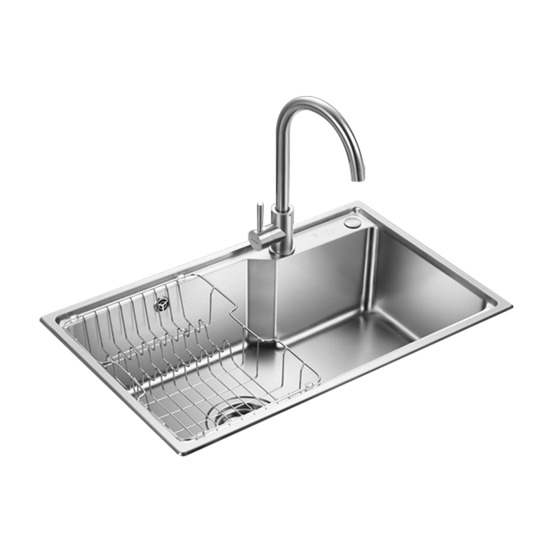 欧琳阳台水槽不锈钢洗衣槽单槽阳台洗衣池650*450内置搓衣板配精铜龙头 洗衣盆X001