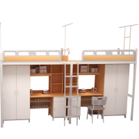 风雷缘挂梯宿舍寝室公寓组合床二人位4000*900*2100mm[工厂现做 7天内发货]