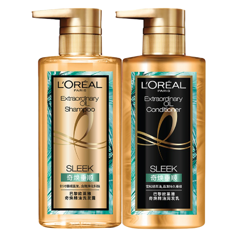 欧莱雅(LOREAL)奇焕精油洗护套装440ml*2(奇焕垂顺)