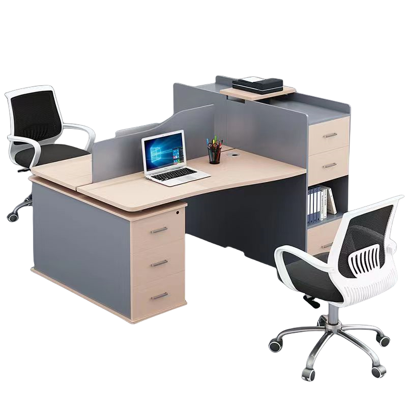 易企采 四人位含高低柜带椅 简约现代经理桌时尚大班台主管桌屏风隔断工位员工桌财务办公桌