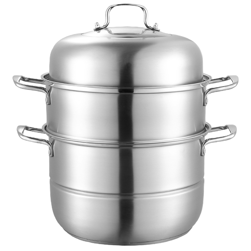 加厚复底304不锈钢蒸锅大容量加深二层三层大蒸锅礼品锅具伊麦卡