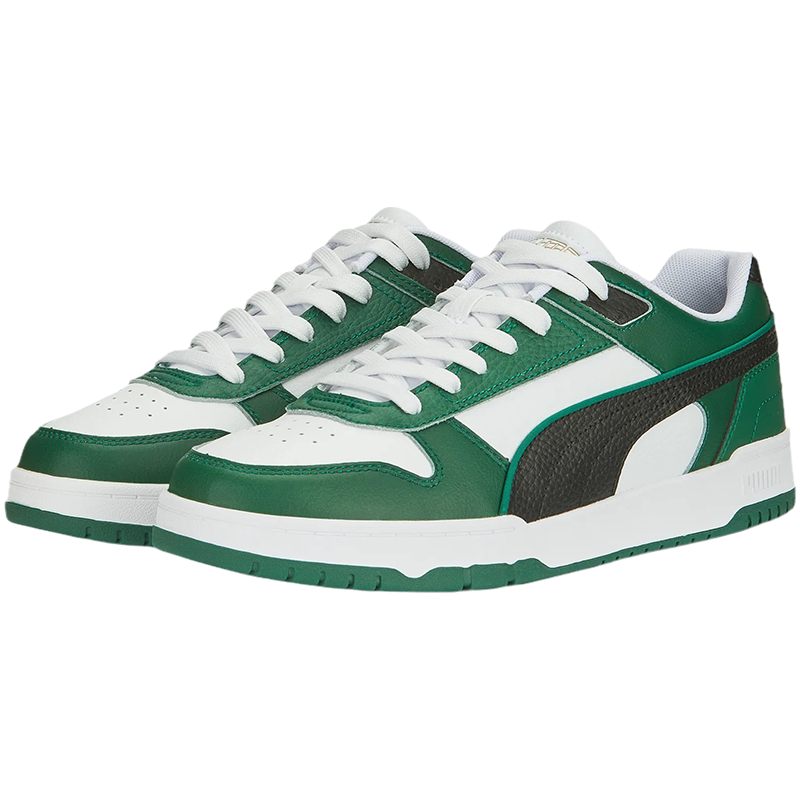 PUMA RBD Game Low 防滑耐磨 低帮 板鞋 男女同款 黑白绿1PU38637316