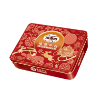 海西坊福满中秋480克中秋月饼礼盒6饼3味蛋黄莲蓉菠萝味中秋送礼