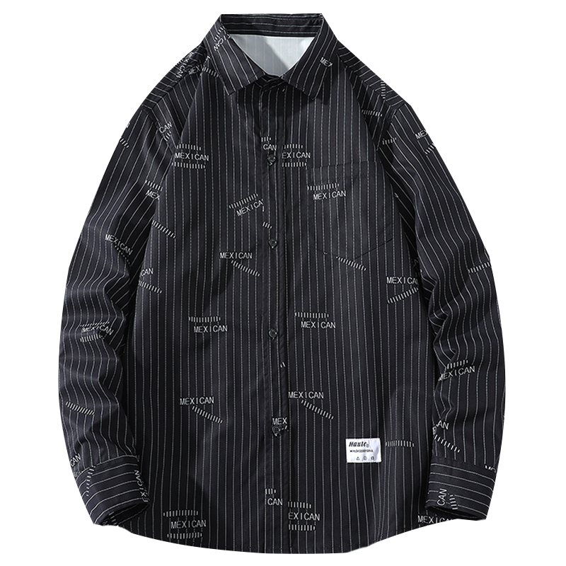 狮臣SHICHEN 韩版格子衬衣潮秋季新款秋装港风衬衫男士长袖衬衫时尚百搭衬衫男装