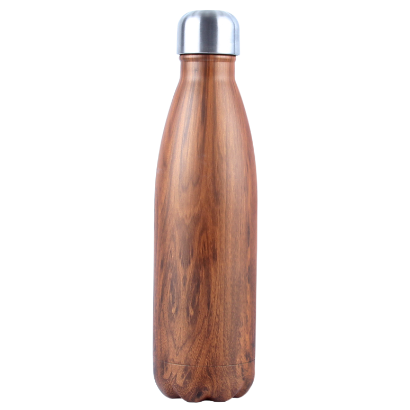 古森花纹可乐瓶500ml内外304不锈钢便携多彩水杯个性花纹茶杯