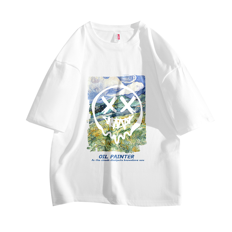 狮臣SHICHEN 短袖t恤男2023年夏季新品韩版宽松圆领五分袖半袖男休闲大码时尚休闲中袖男士上衣T恤男装