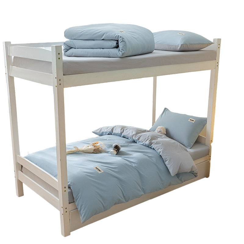 弗切尔珀榕FWL0230749全棉水洗棉纯色四件套200*230cm海青+山灰