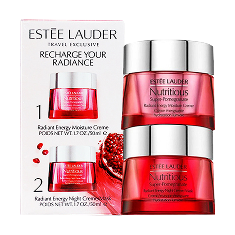 『新版』雅诗兰黛(Estee Lauder)红石榴精华水面霜保湿面霜(日霜50ml+晚霜50ml]女士面部2件套装