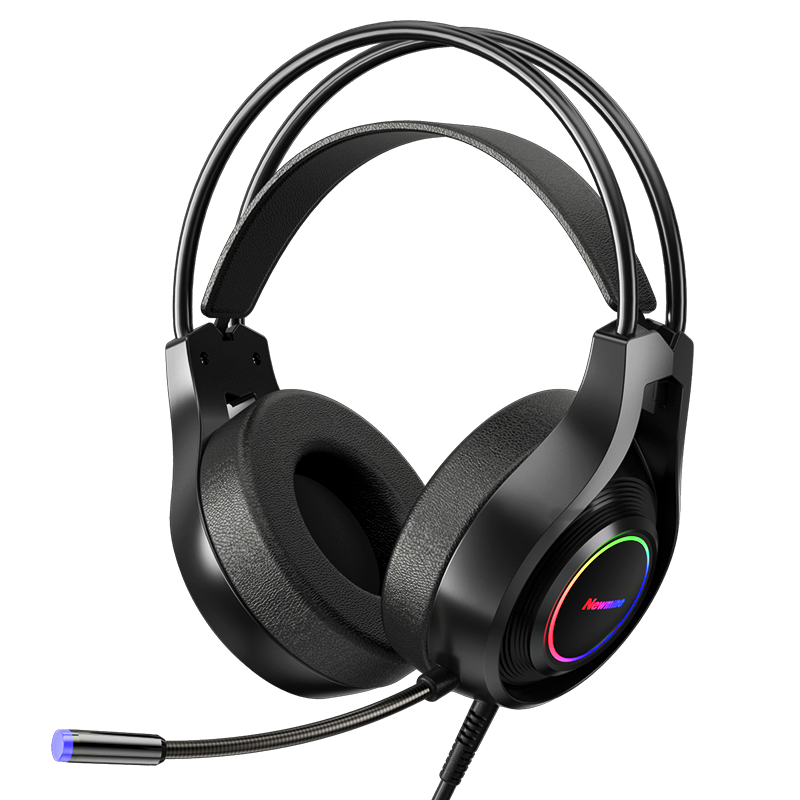纽曼有线耳机TL101 USB升级版电脑头戴式线控电竞游戏带麦克风手机台式笔记本专用炫彩灯效高清环绕自带麦克风开关