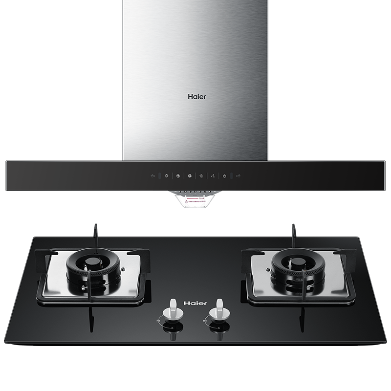 海尔(Haier)油烟机 21立方吸力顶吸抽油烟机灶具套装欧式420Pa风压高频自清洁挥手爆炒 全封闭电机 ET910