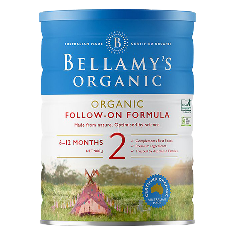 有效期到26年6月-贝拉米(Bellamy's) 澳洲进口有机较大婴儿配方奶粉2段(6-12月) 900g/罐