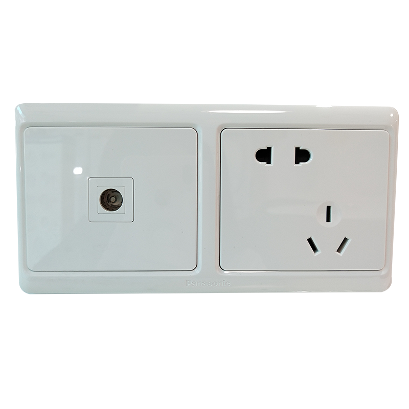 松下开关插座面板五孔插座带USB一开二开单控适享系列开关保护门86型白色替雅适开关插座WMA122