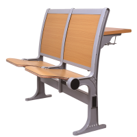 峰汇园阶梯教室排椅礼堂椅带写字板自动翻版课桌椅固定铝木A款[工厂现做 7天内发货]