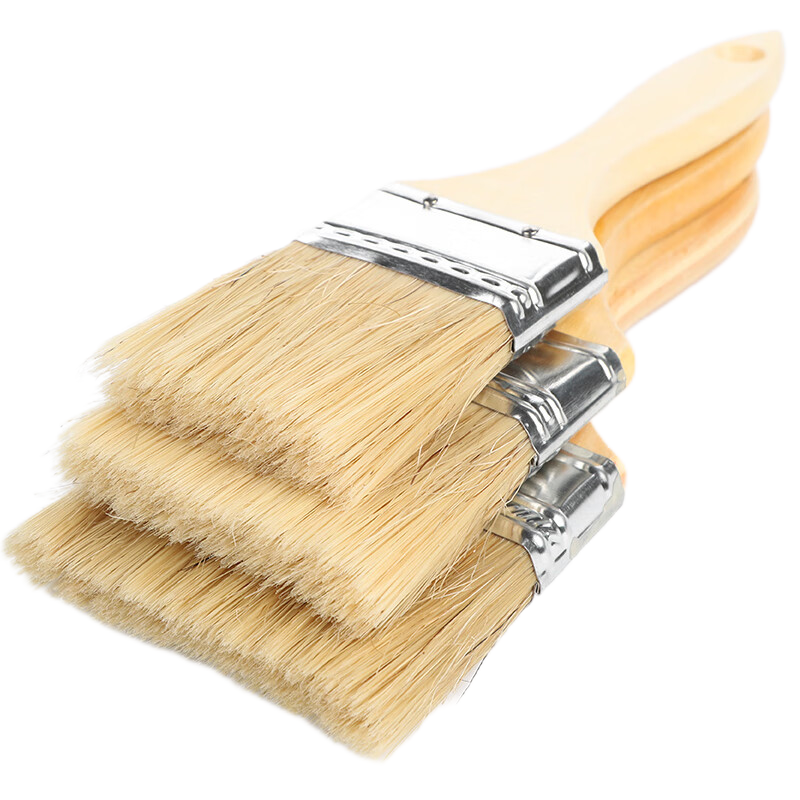 工霸 木柄油漆刷 A350木柄油漆刷扁油刷清洁刷 带挂孔