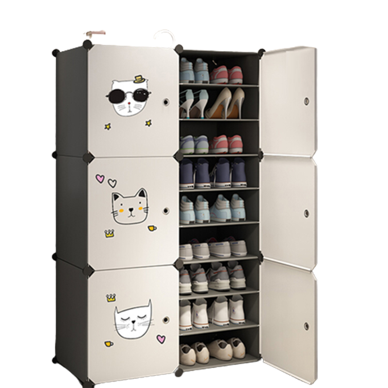 法耐鞋架子简易门口家用多层防尘鞋盒透明室内好看大容量鞋柜收纳
