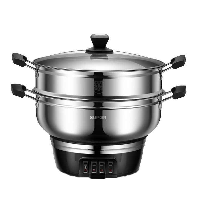苏泊尔 SUPOR 电蒸锅多功能多用途锅蒸包子锅32CM电锅加厚304不锈钢电炒锅电煮锅电火锅11L/升ZN32YK11