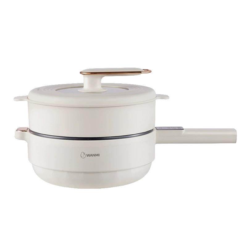 顽米电煮锅多功能一体锅电炒锅电热火锅锅家用炒菜蒸煮大容量锅升级款带蒸笼