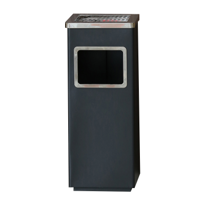 铭威盾不锈钢垃圾桶烟蒂柱灭烟桶带烟灰缸室外电梯口立式 丽格正方形黑色