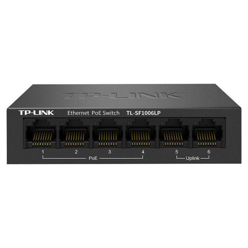 TP-LINK TL-SF1006LP 百兆PoE供电交换机4个POE口41W监控网络摄像头无线AP网线供电通用48V