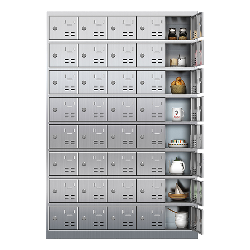 鑫升顺304不锈钢食堂带锁餐具柜40门碗柜钥匙锁1800*1200*300