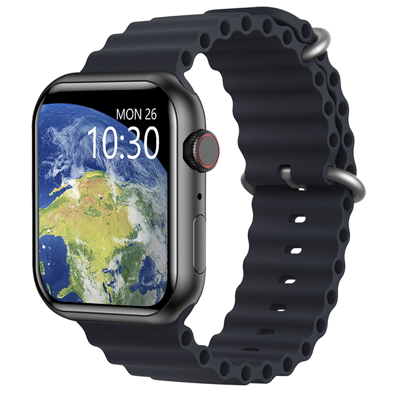 松智星 NFC血糖血脂尿酸健康智能手表 中框(银色)+米白色海洋表带