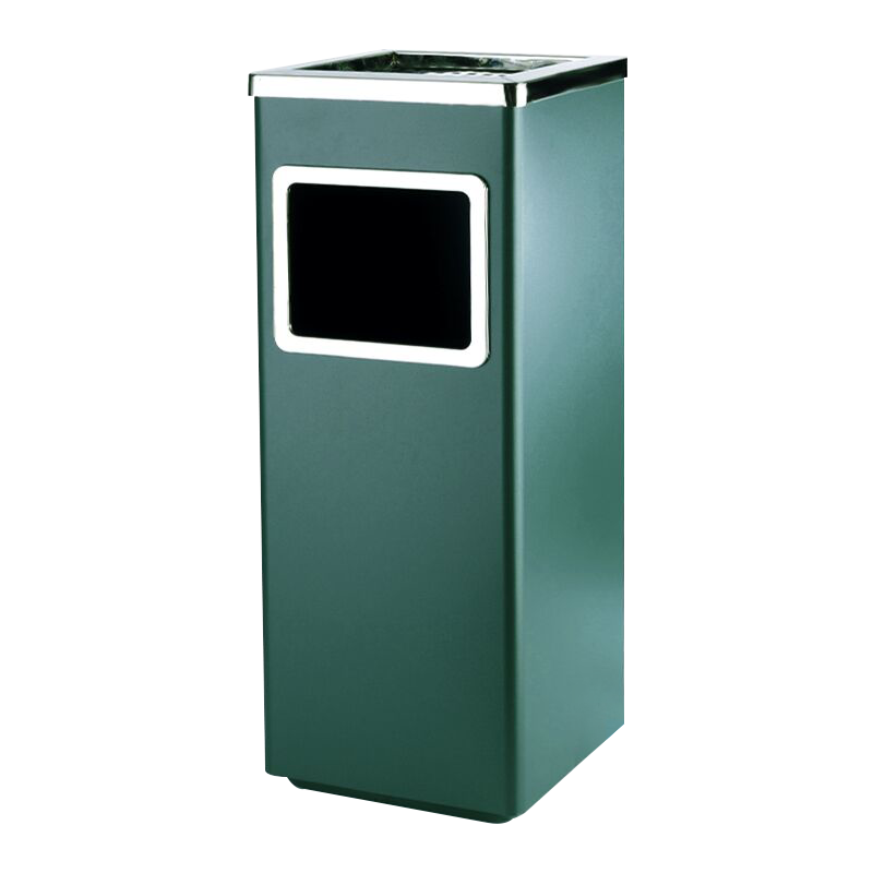 帅畅不锈钢垃圾桶烟蒂柱灭烟桶带烟灰缸室外电梯口立式丽格正方形绿色