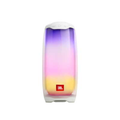 JBL PULSE4 音乐脉动四代 便携式蓝牙音箱 全面屏炫彩小音箱+低音炮 桌面音响 超长续航 防水设计 白色