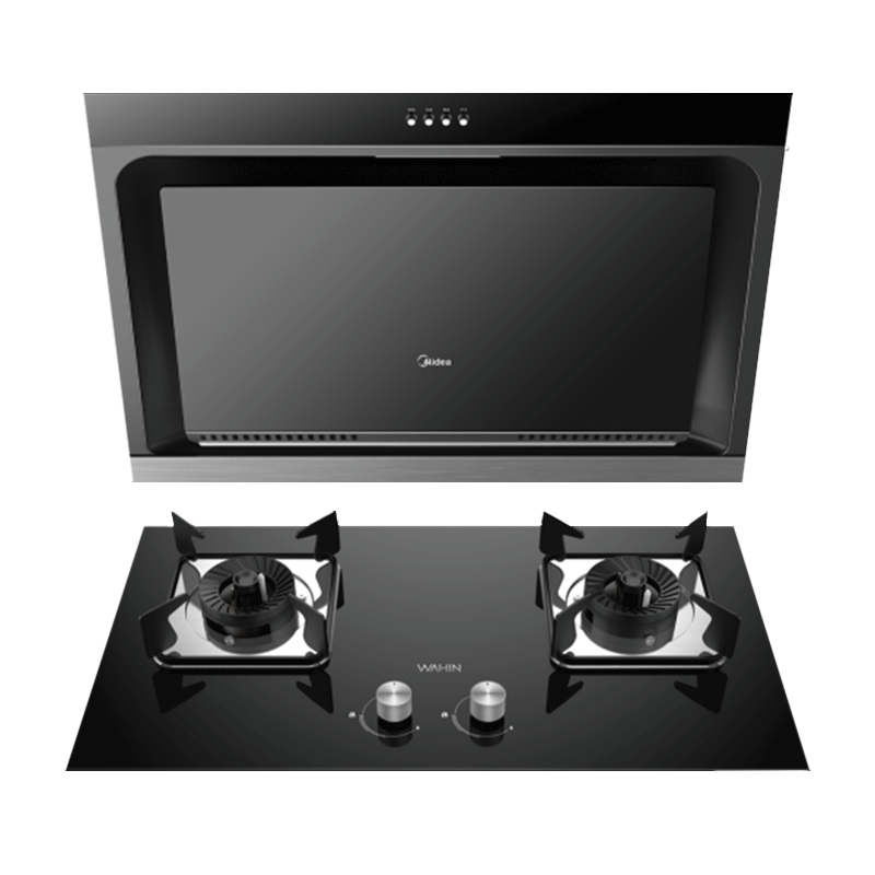 美的(Midea)抽油烟机 家用侧吸式吸油烟机 大吸力排烟机小户型厨房CXW-200-J30+JZY-HQ6M