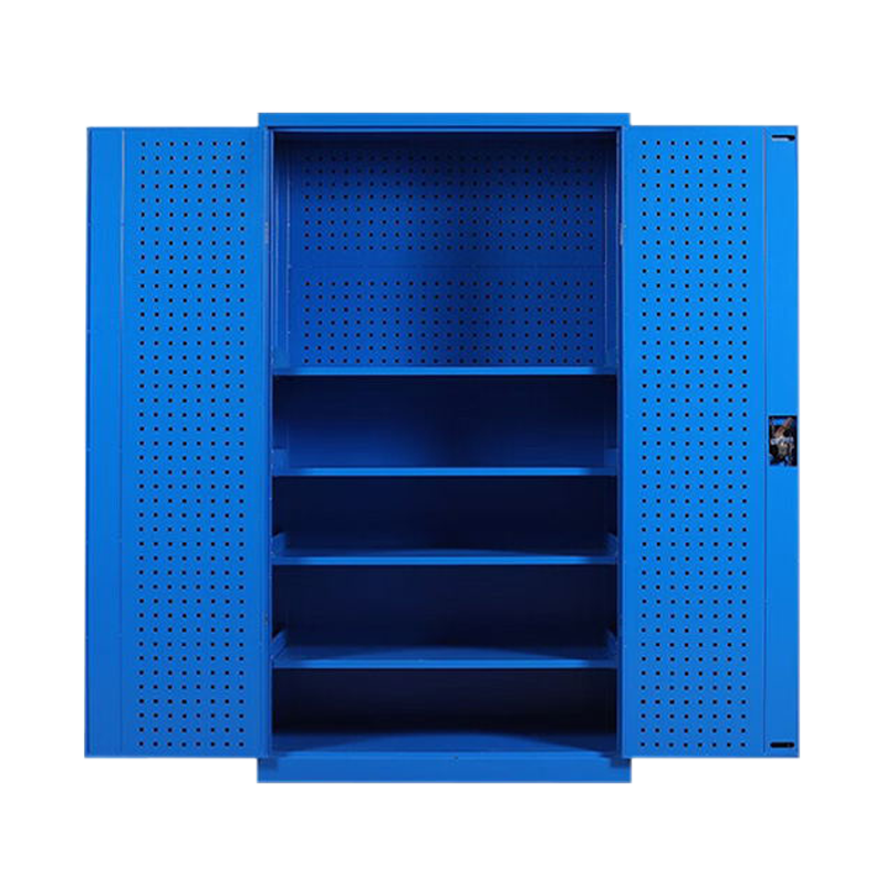阿拉贡工具柜加厚铁皮储物柜工厂车间用带抽屉汽修多功能收纳柜通门带网柜蓝色