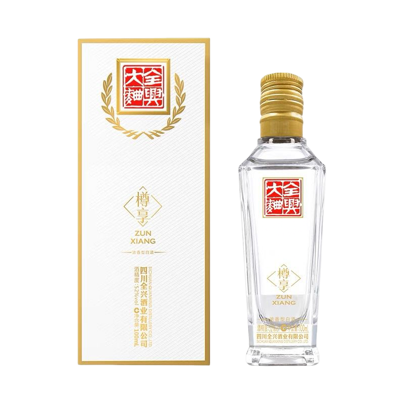 全兴大曲樽享52度100ml小酒版浓香型白酒