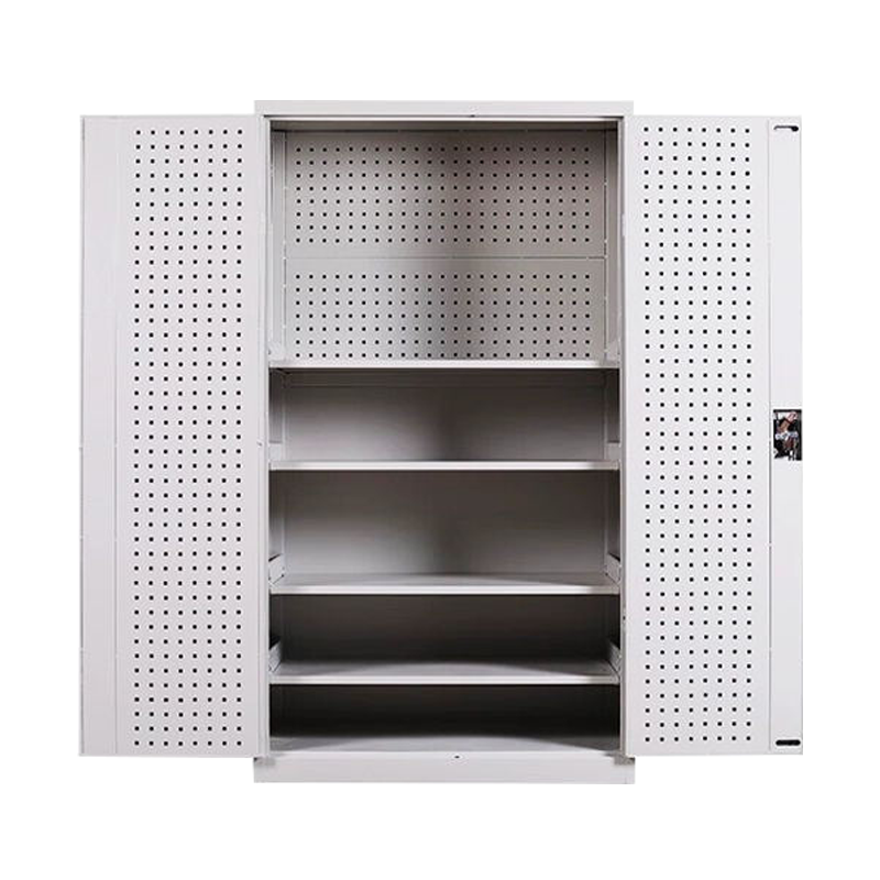 正斌工具柜加厚铁皮储物柜工厂车间用带抽屉汽修多功能收纳柜通门带网柜灰白色