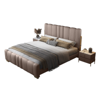 宜木雅居 轻奢极简主卧室床1.8米双人床2米大床储物婚床高端现代简约皮床