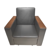 巴洛卡单人沙发床办公沙发皮艺沙发办公室折叠沙发床午休沙发西皮单人位