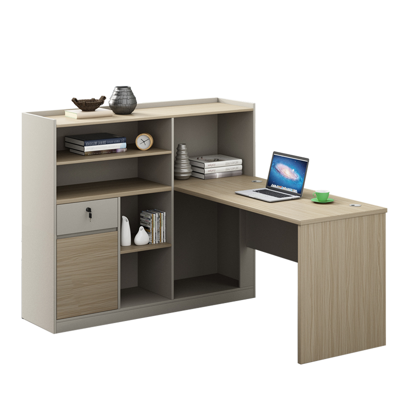 巴洛卡办公桌现代简约员工桌1.5米单人位职员桌带高副柜13B1515