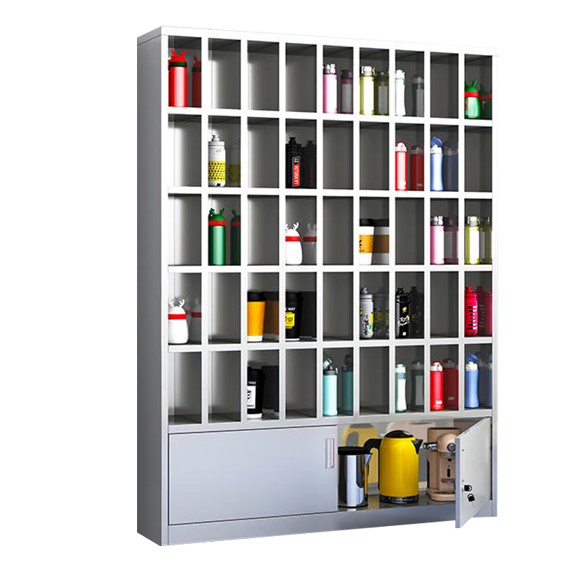 正斌201不锈钢员工车间多格茶杯放置收纳柜45格水杯柜1800*1350*250