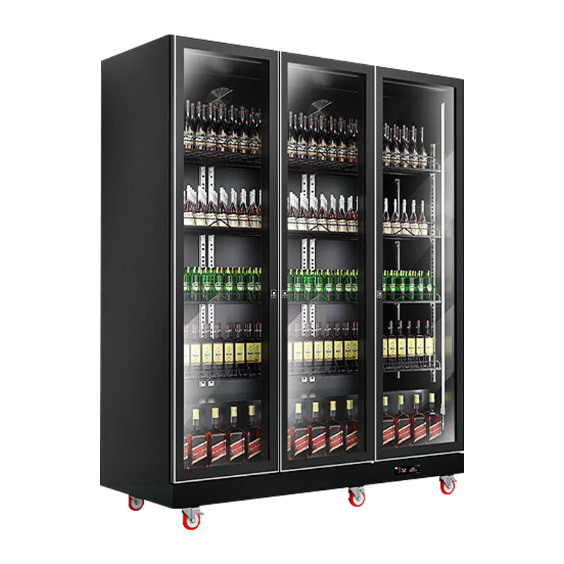 星星优品958升冷藏冰柜商用风冷无霜保鲜饮料啤酒柜酒吧超市玻璃款 双门风直冷全屏啤酒柜IVGC-3D-6019SF/U