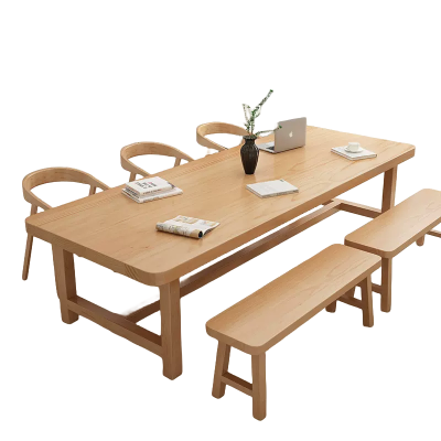 域赢可折叠食堂餐桌椅学校公司饭堂桌子公用连体桌椅六人位防火板桌面