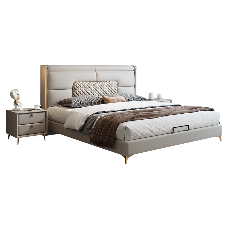 宜木雅居 轻奢主卧床简约现代2023新款时尚皮艺床婚床1.8米双人大床