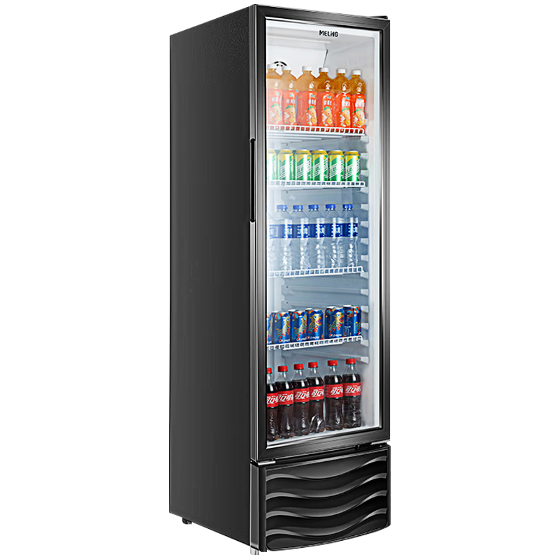 美菱 318升商用立式展示柜 冰柜 风直冷饮料生鲜玻璃保鲜柜高端冷柜安全门锁 SC-318L[钢化玻璃 七档调温]