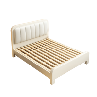 宜木雅居 单人床1米2简约小户型1.5米实木床1.35米儿童床带软靠储物