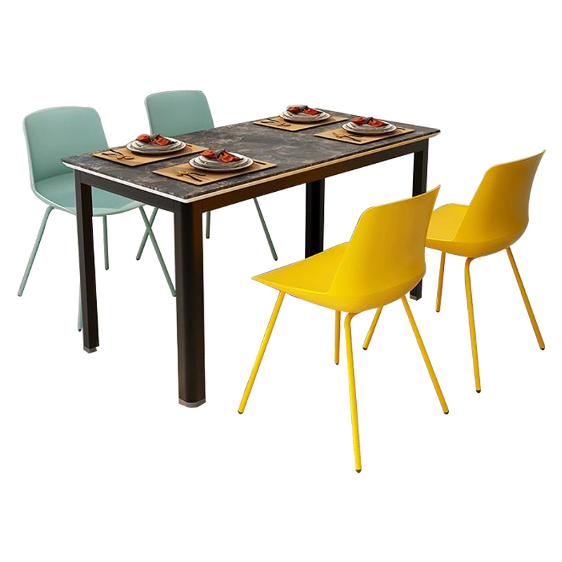 东升顺极简岩板餐桌现代轻奢食堂餐桌椅组合4人桌1200*600*750