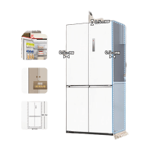 美的(Midea)60cm薄系列十字双开四开门多门超薄嵌入大容量家用智能电冰箱一级变频MR-567WUSPZE白色