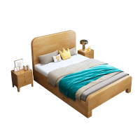 宜木雅居 实木床1.2米一米小户型小户型酒店民宿简约收纳高箱储物1.5米单人床