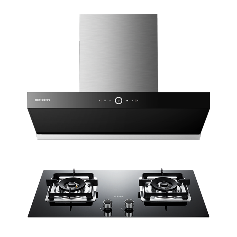 帅康烟灶套餐侧吸式23立方大吸力厨电套装欧侧吸油烟机灶具套装煤气灶燃气灶两件套抽油烟机灶具套餐天然气T8623R+71B