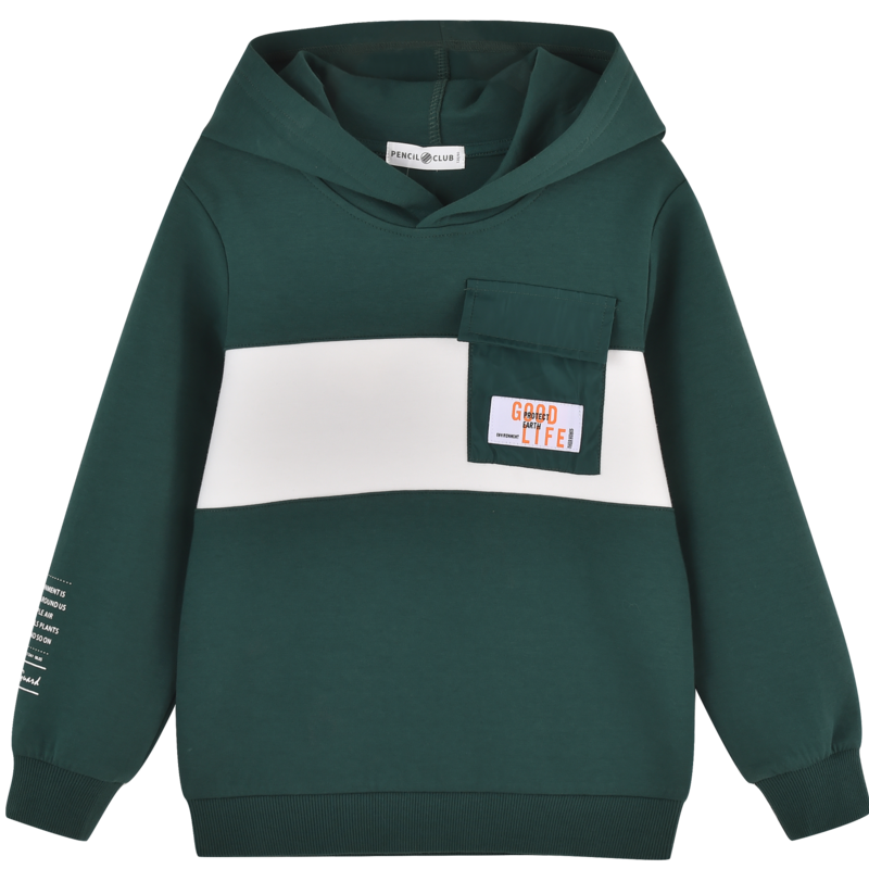 [1件5折价:48元]铅笔俱乐部童装男童连帽卫衣秋装儿童空气棉T恤大童上衣