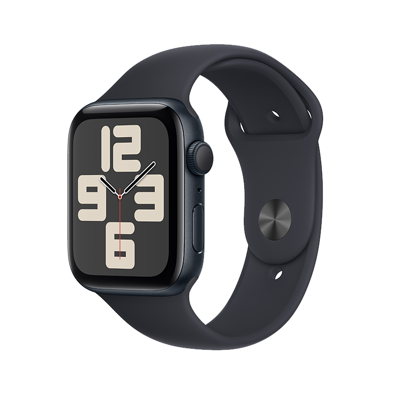 Apple Watch SE (GPS) 44 毫米午夜色铝金属表壳 午夜色运动型表带 - M/L