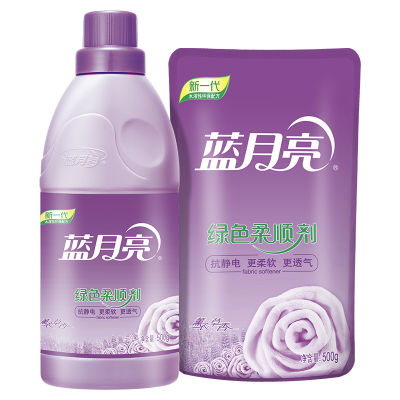 蓝月亮 衣物柔顺剂500g瓶+500g袋 薰衣草香 柔软透气,持久留香,有效去静电,不易变形,采用环保配方、无蜡感
