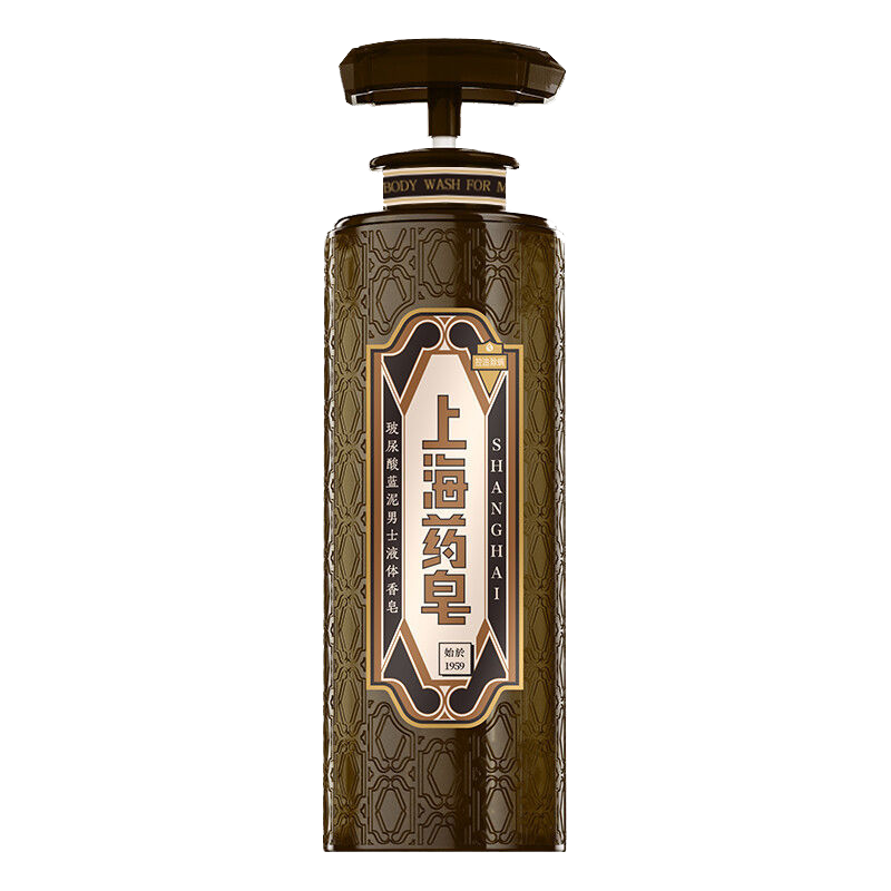 上海药皂玻尿酸蓝泥液体皂620g*2瓶除螨抑菌沐浴皂男女士持久留香