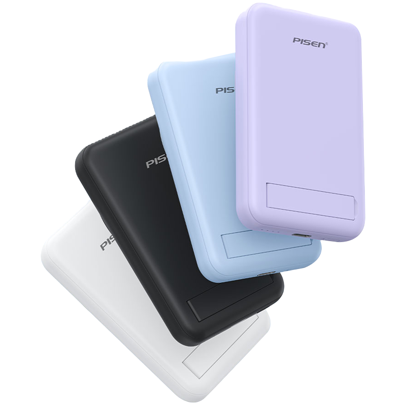 品胜磁吸无线充电宝MagSafe快充适用iPhone苹果ProMax专用10000毫安手机移动电源自带支架超薄小巧便携